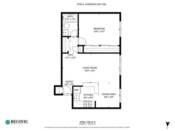 $1,775 | 6758 North Sheridan Road, Unit 530, Chicago, IL 60626