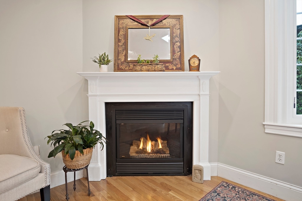 8 Flagg Street Woburn, MA 01801 - Photo 6 of 25 a living room with a fireplace and a potted plant