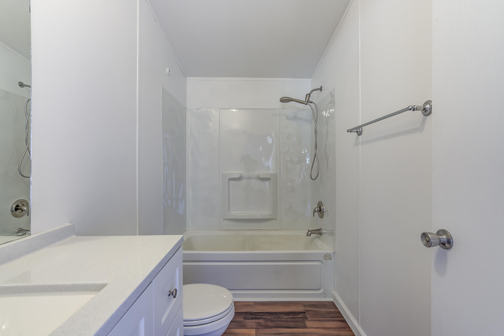 13905 Trinity Mountain Road, Unit CLEAR CREEK MOBILE PARK French Gulch, CA 96033 - Photo 16 of 24 a bathroom with a sink a toilet and shower