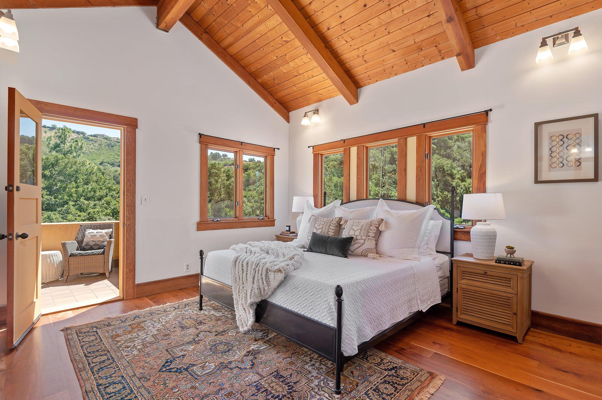 1545 San Roque Road Santa Barbara, CA 93105 - Photo 22 of 47 Upstairs Bedroom w/ Private Balcony