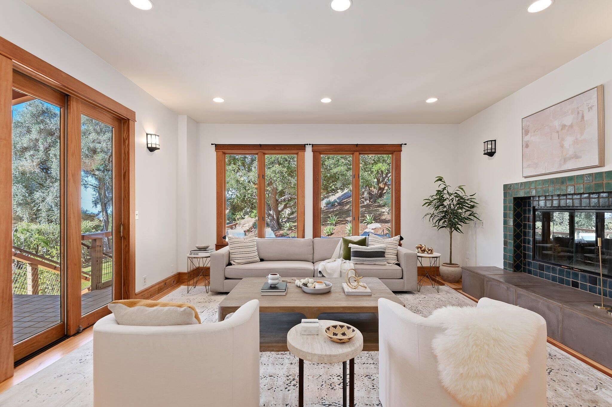 1545 San Roque Road Santa Barbara, CA 93105 - Photo 10 of 47 Living Room w/ Fireplace