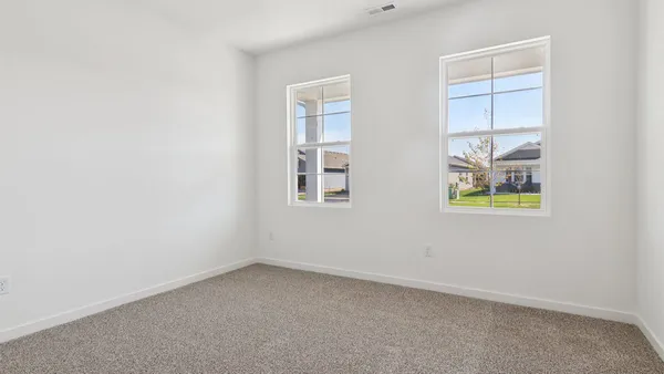 an empty room with closet