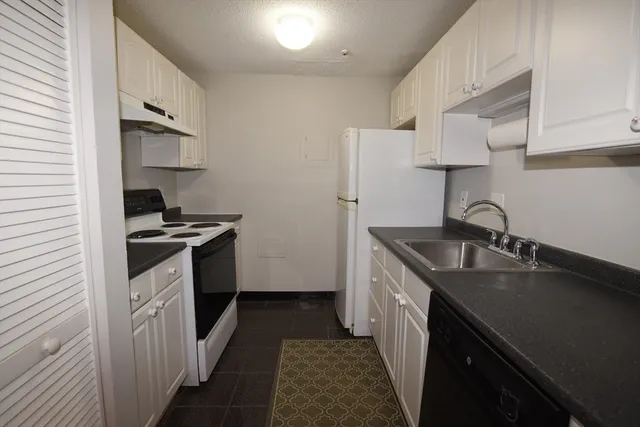 a kitchen with a sink stove and refrigerator
