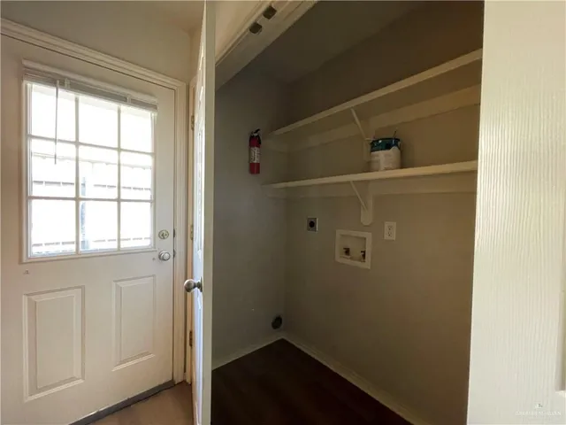 a view of wooden door