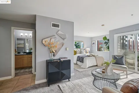 a living room with furniture