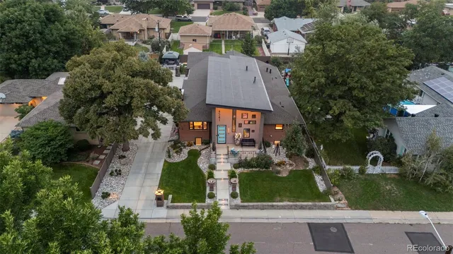 an aerial view of a house