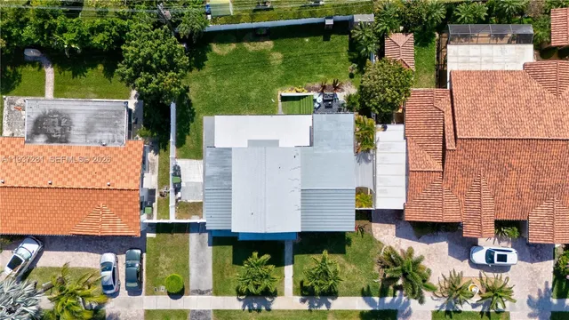 an aerial view of a house
