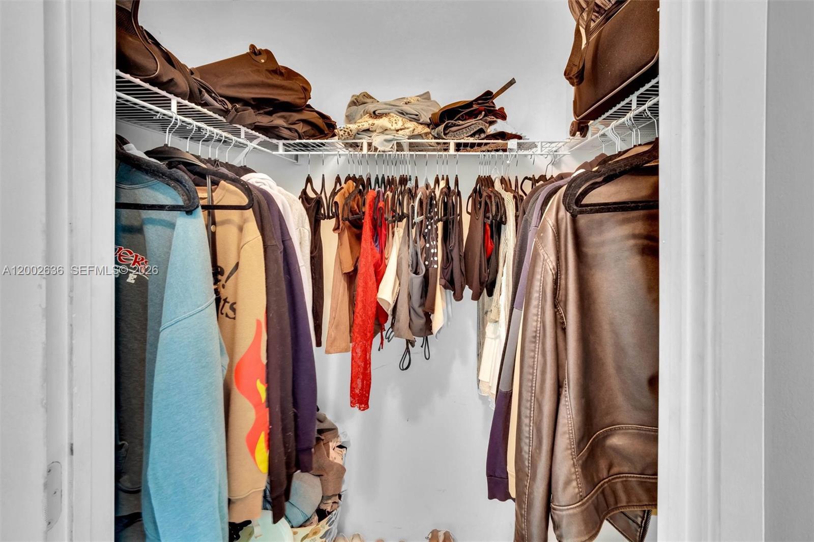 79 Southwest 12th Street, Unit 1605 Miami, FL 33130 - Photo 12 of 30 a view of walk in closet with clothes and shoes