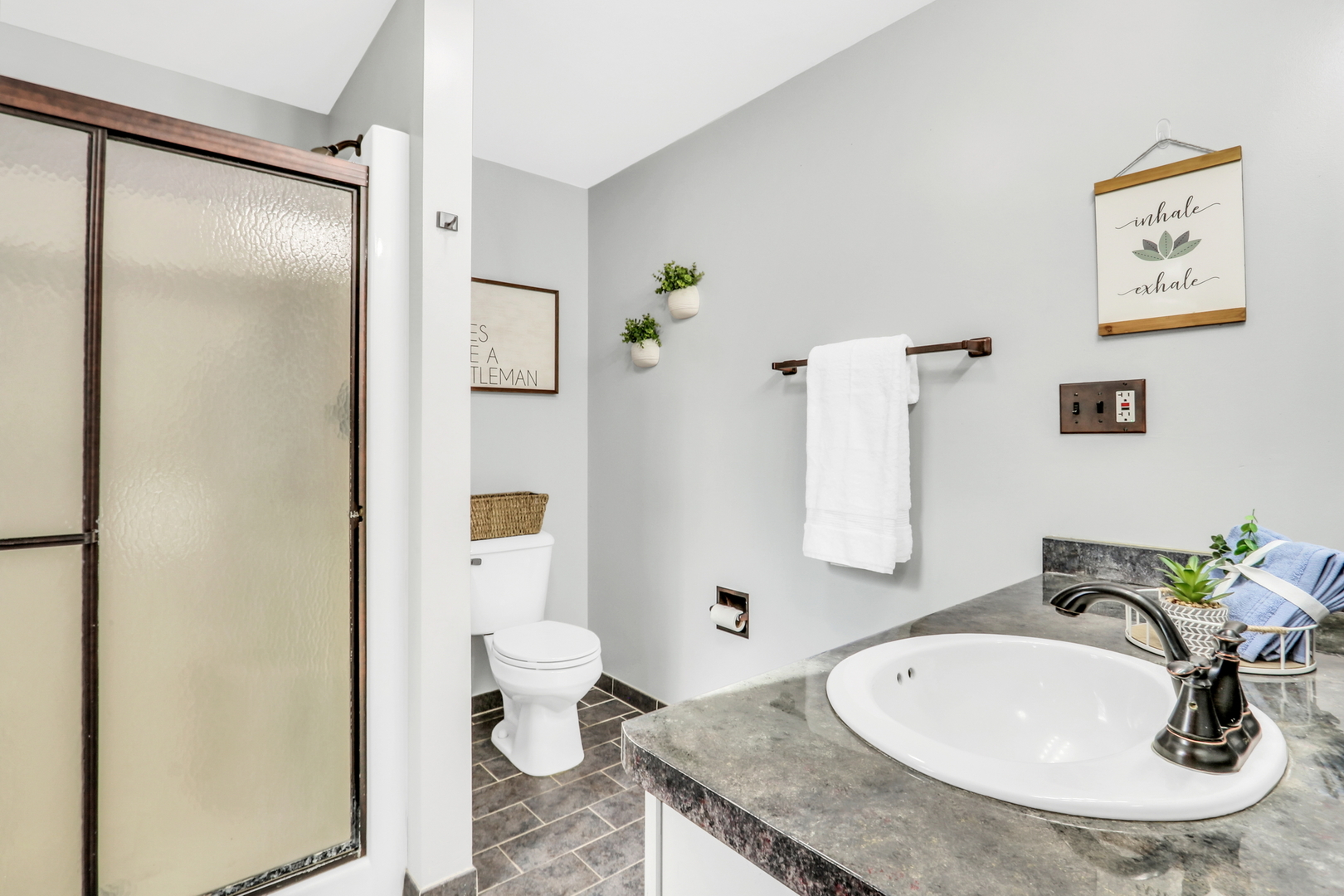 25911 West Highpoint Road Ingleside, IL 60041 - Photo 17 of 29 a bathroom with a granite countertop sink and a mirror