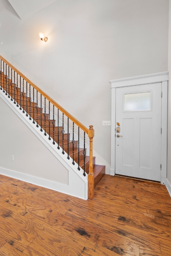 11229 Avery Station Loop, Unit 36 Austin, TX 78717 - Photo 4 of 37 Foyer entrance featuring stairs and hardwood / wood-style flooring