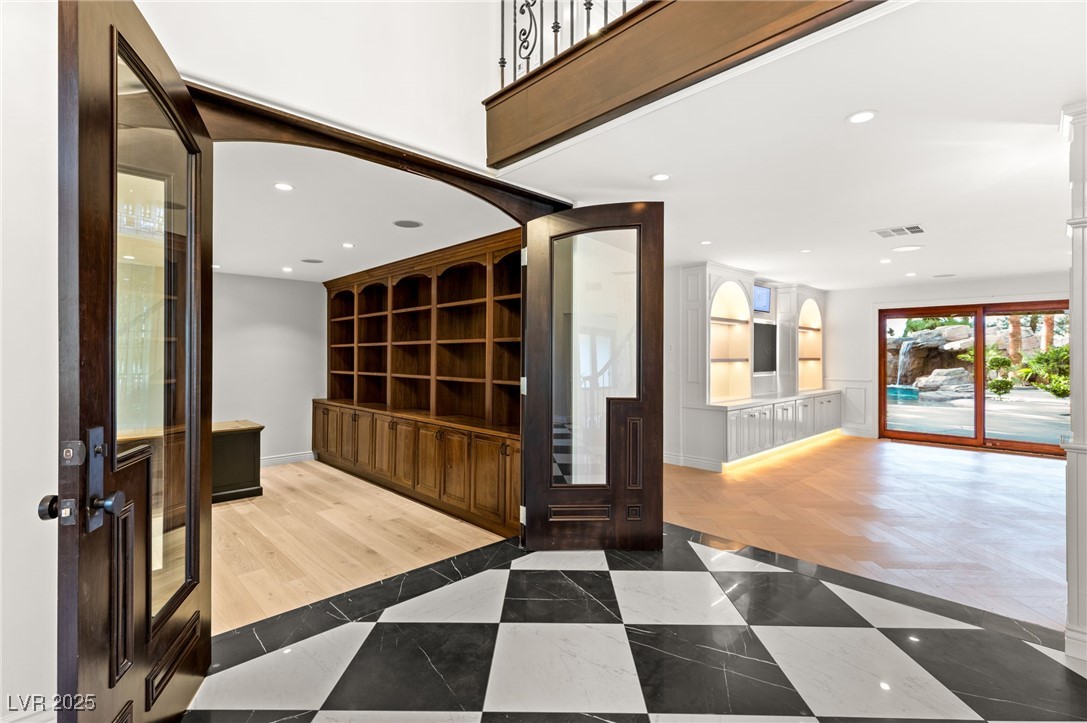 105 Quail Run Road Henderson, NV 89014 - Photo 35 of 88 Foyer featuring french doors and recessed lighting