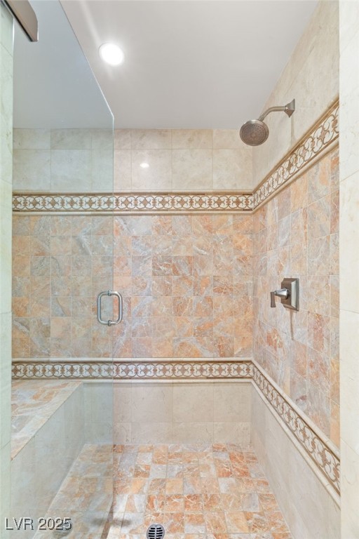 105 Quail Run Road Henderson, NV 89014 - Photo 51 of 88 Bathroom with a shower stall and recessed lighting