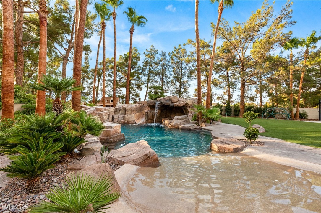 105 Quail Run Road Henderson, NV 89014 - Photo 61 of 88 View of swimming pool with a playground
