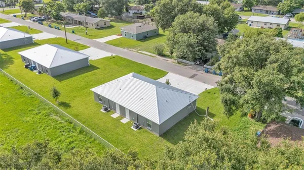 an aerial view of a house