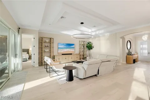 a living room with furniture