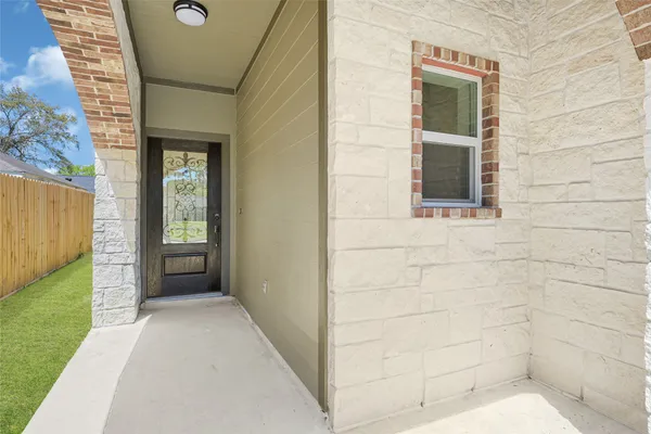a view of a brick house with a sink