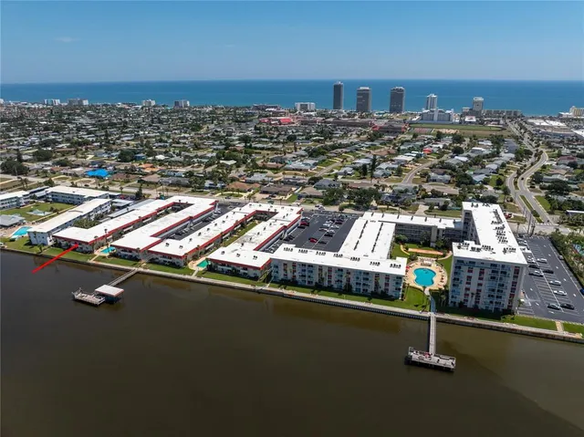 an aerial view of a ocean view