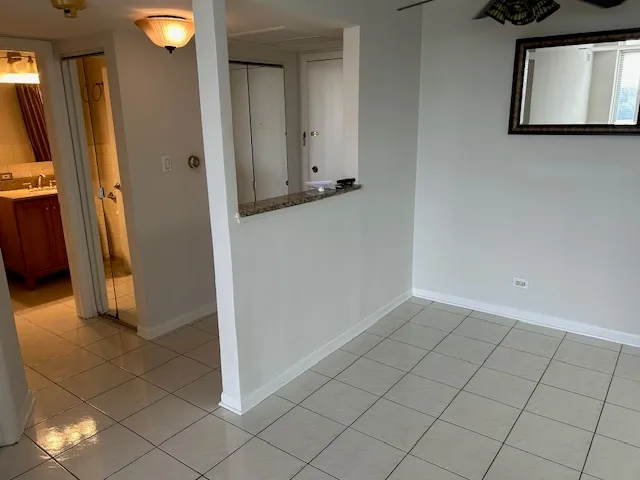 an empty room with closet