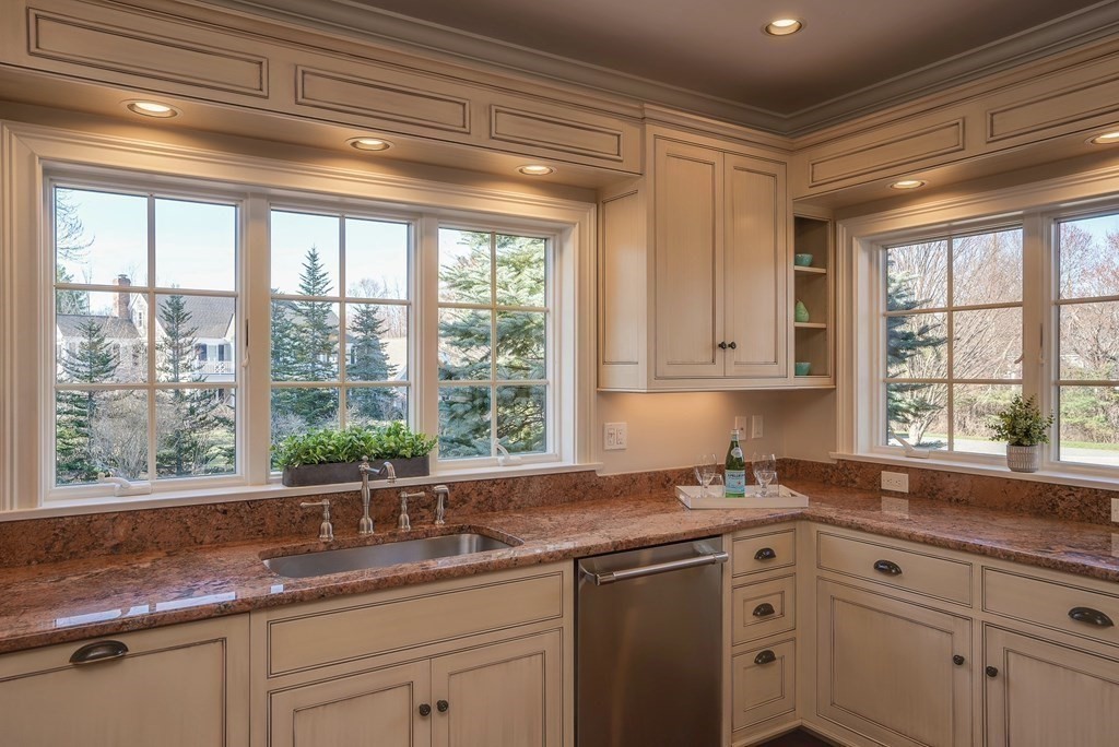 6 High Meadow Road Andover, MA 01810 - Photo 13 of 41 a kitchen with granite countertop a window and a sink