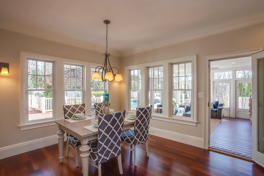 6 High Meadow Road Andover, MA 01810 - Photo 16 of 41 a view of a dining room with furniture window and wooden floor