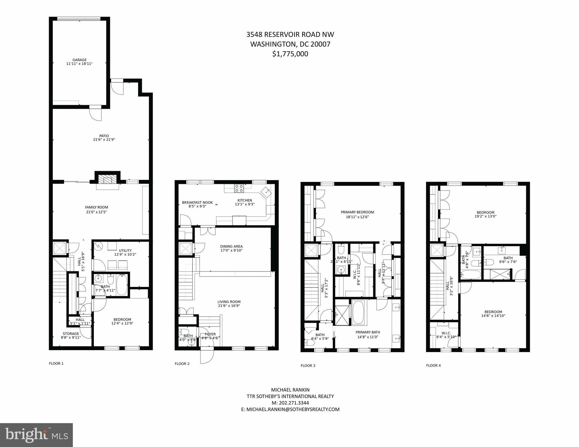 3548 Reservoir Road Northwest Washington, DC 20007 - Photo 29 of 29 Floor Plan