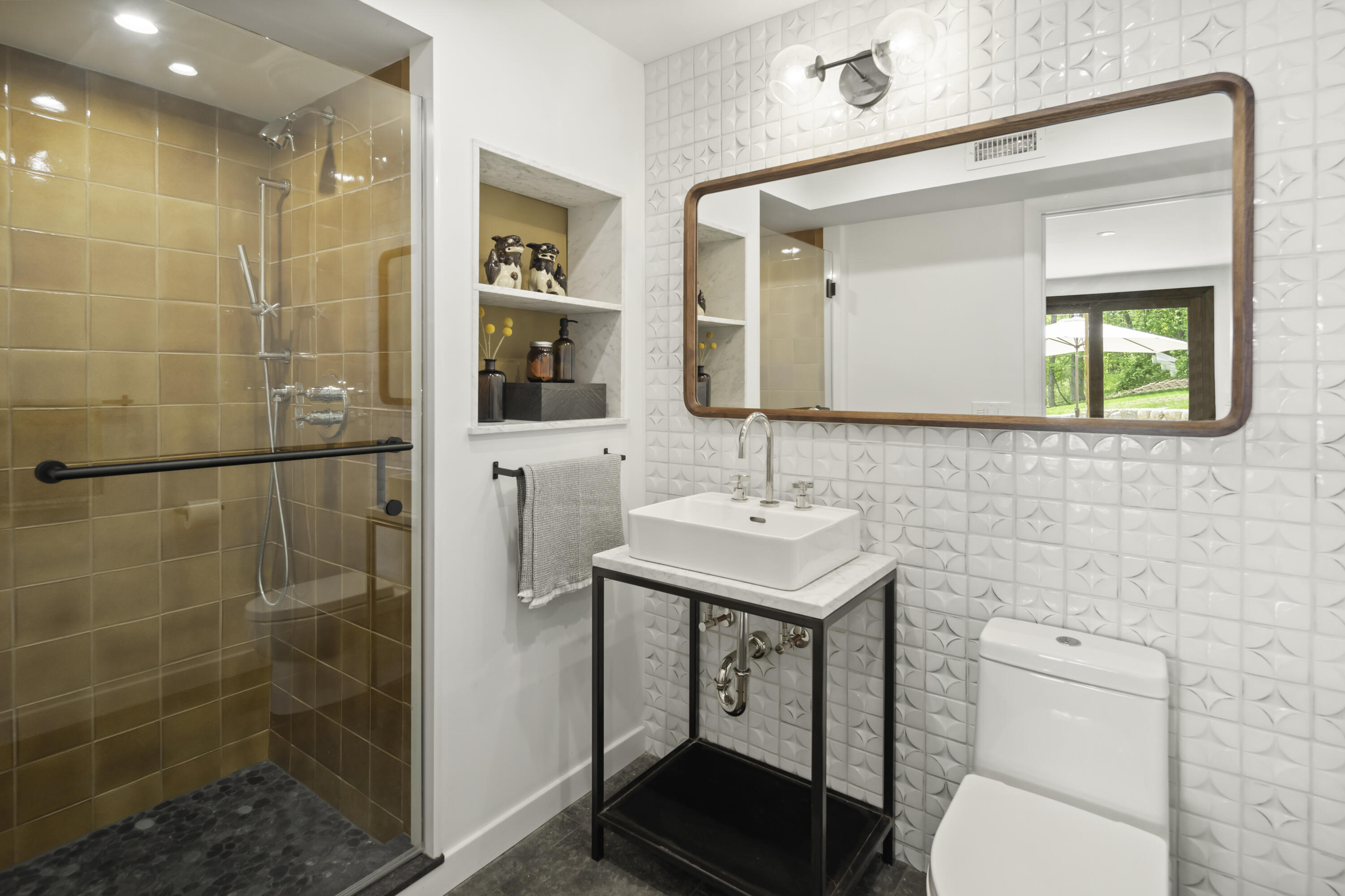 86 Logan Road New Canaan, CT 06840 - Photo 26 of 38 a bathroom with a sink a toilet and shower