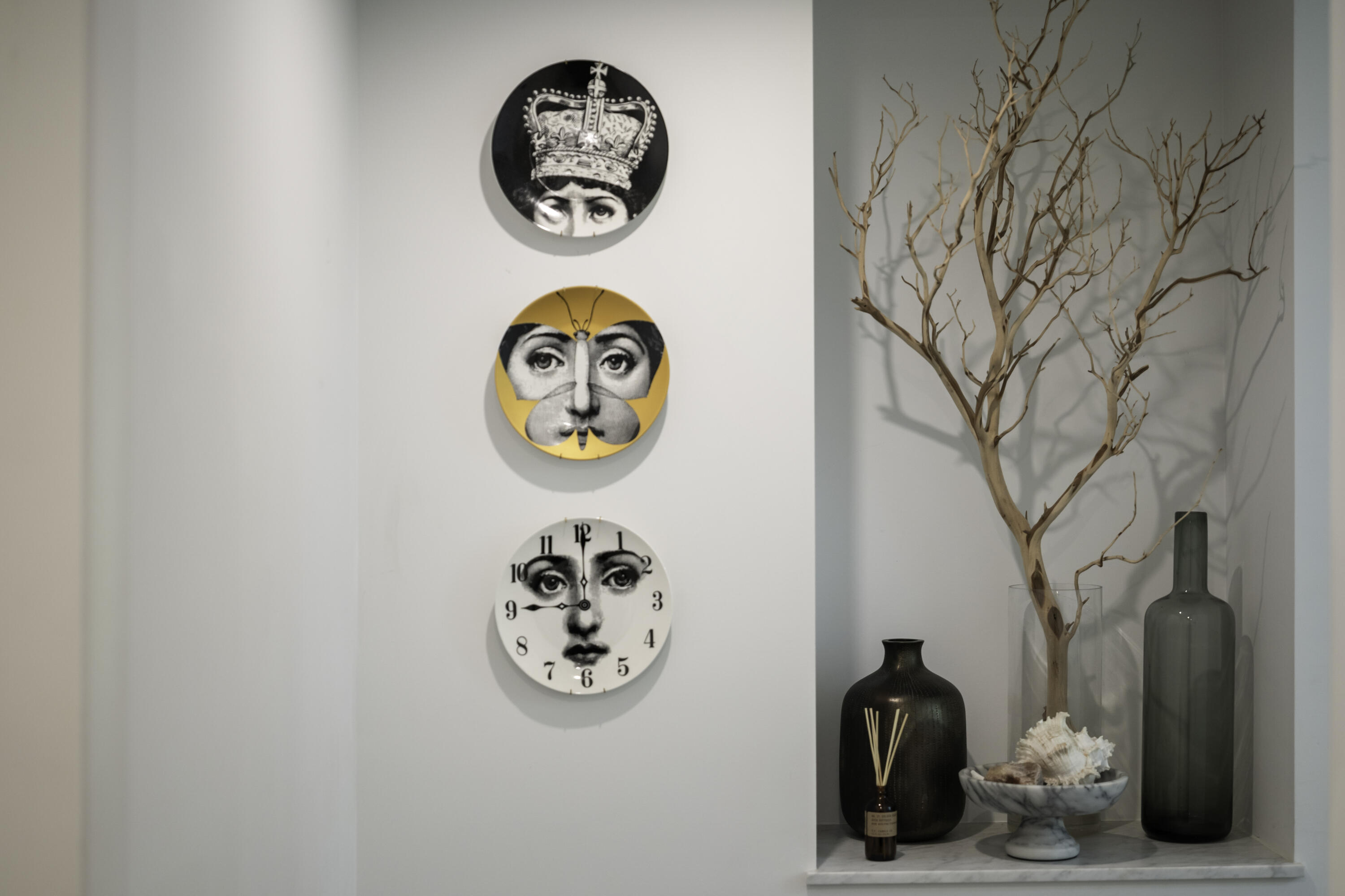 86 Logan Road New Canaan, CT 06840 - Photo 33 of 38 a view of a hallway with a clock on a wall