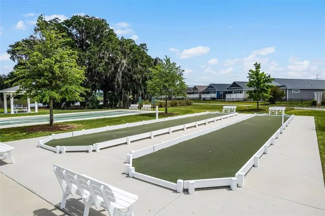 a view of a swimming pool and outdoor space