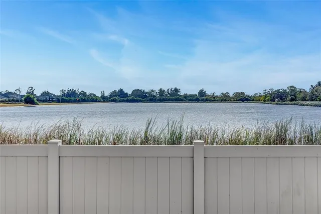 a view of a lake with outdoor space