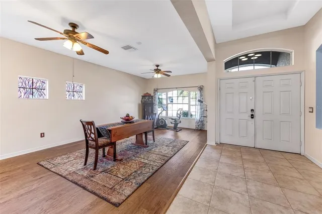 a living room with furniture