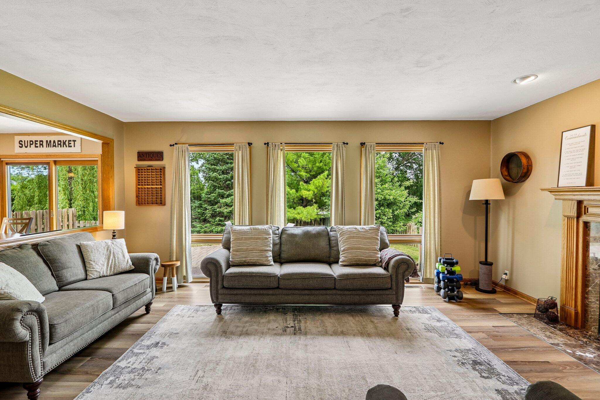 W5692 Sunset Ridge Road Walworth, WI 53184 - Photo 5 of 54 Living Room with Peaceful View