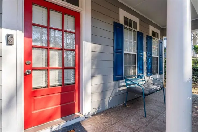 a view of an entryway with staircase