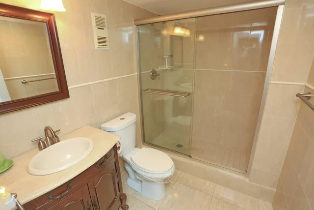 a bathroom with a shower
