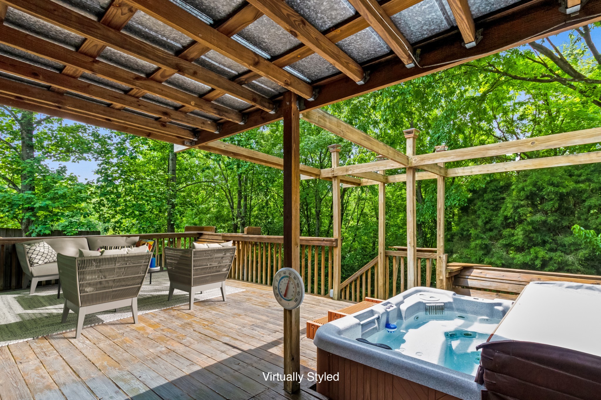 651 Hicks Road Nashville, TN 37221 - Photo 25 of 36 Virtually Staged Outdoor furniture. Hot tub is actual and lovely year-round!