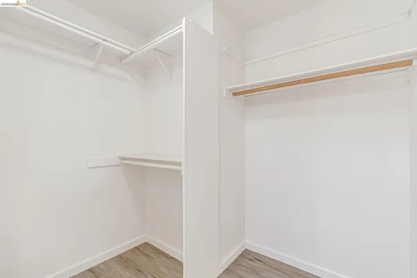 a view of an empty walk in closet
