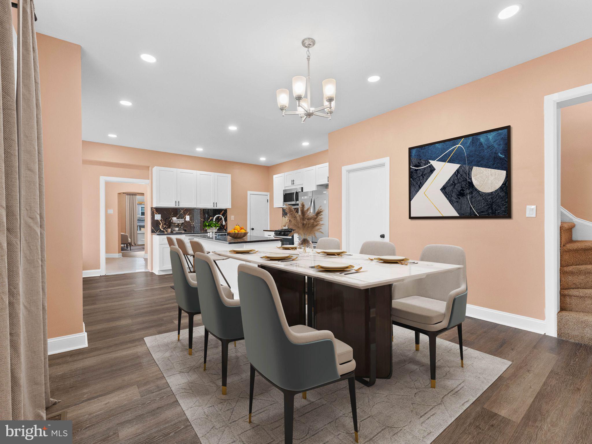 413 High Street Philadelphia, PA 19144 - Photo 4 of 37 a view of kitchen with cabinets and wooden floor