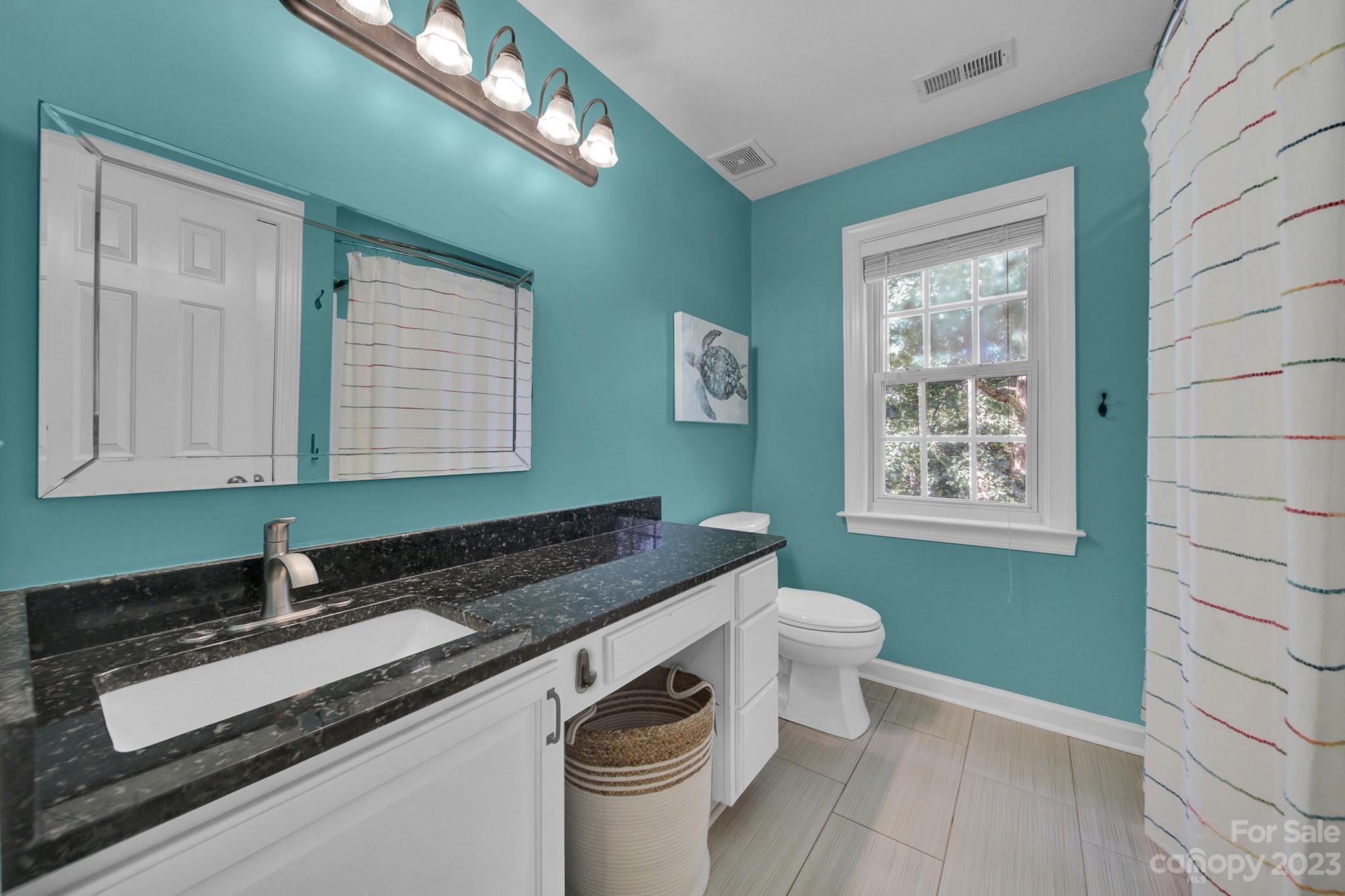16014 Virginia Lee Court Fort Mill, SC 29708 - Photo 31 of 47 a bathroom with a granite countertop sink and a mirror