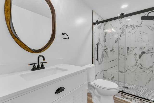 2454 West Jackson Street Mapleton, UT 84664 - Photo 40 of 63 Bathroom with vanity and a marble finish shower