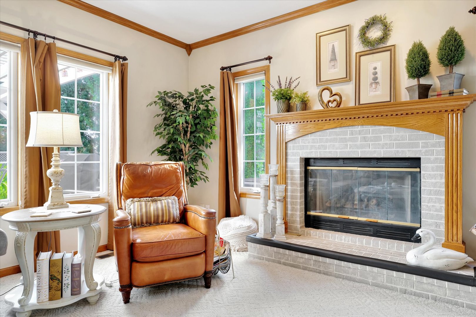 3002 Country Bend Lane Champaign, IL 61822 - Photo 17 of 48 a living room with furniture and a fireplace