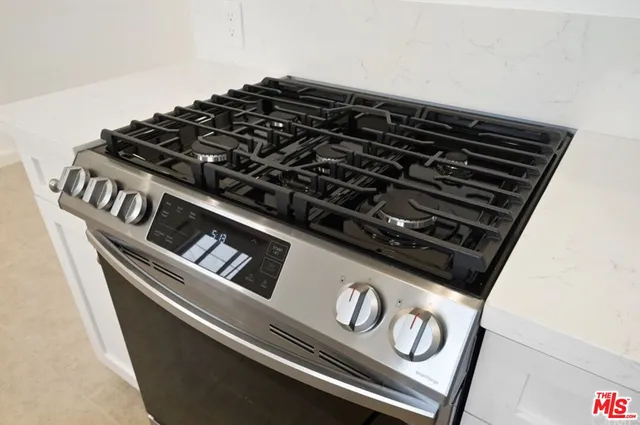 a close up of a stove