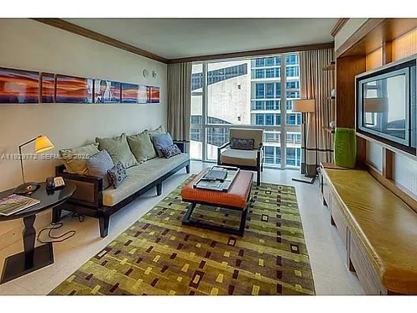 a living room with furniture