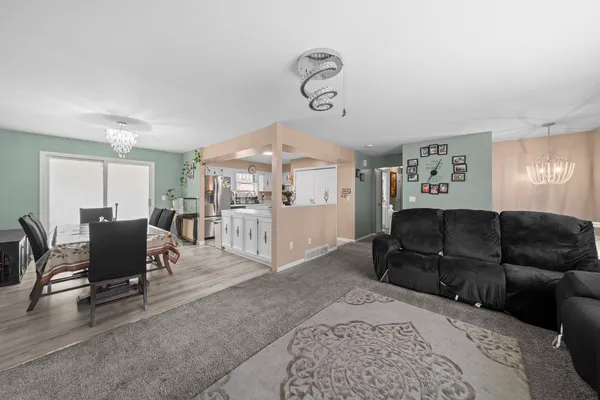 a living room with furniture