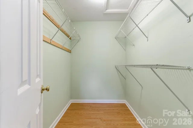 a view of a room with racks on the wall