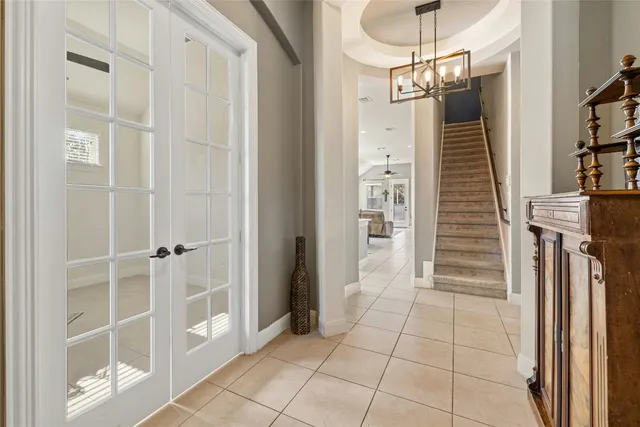 a view of an entryway with a door