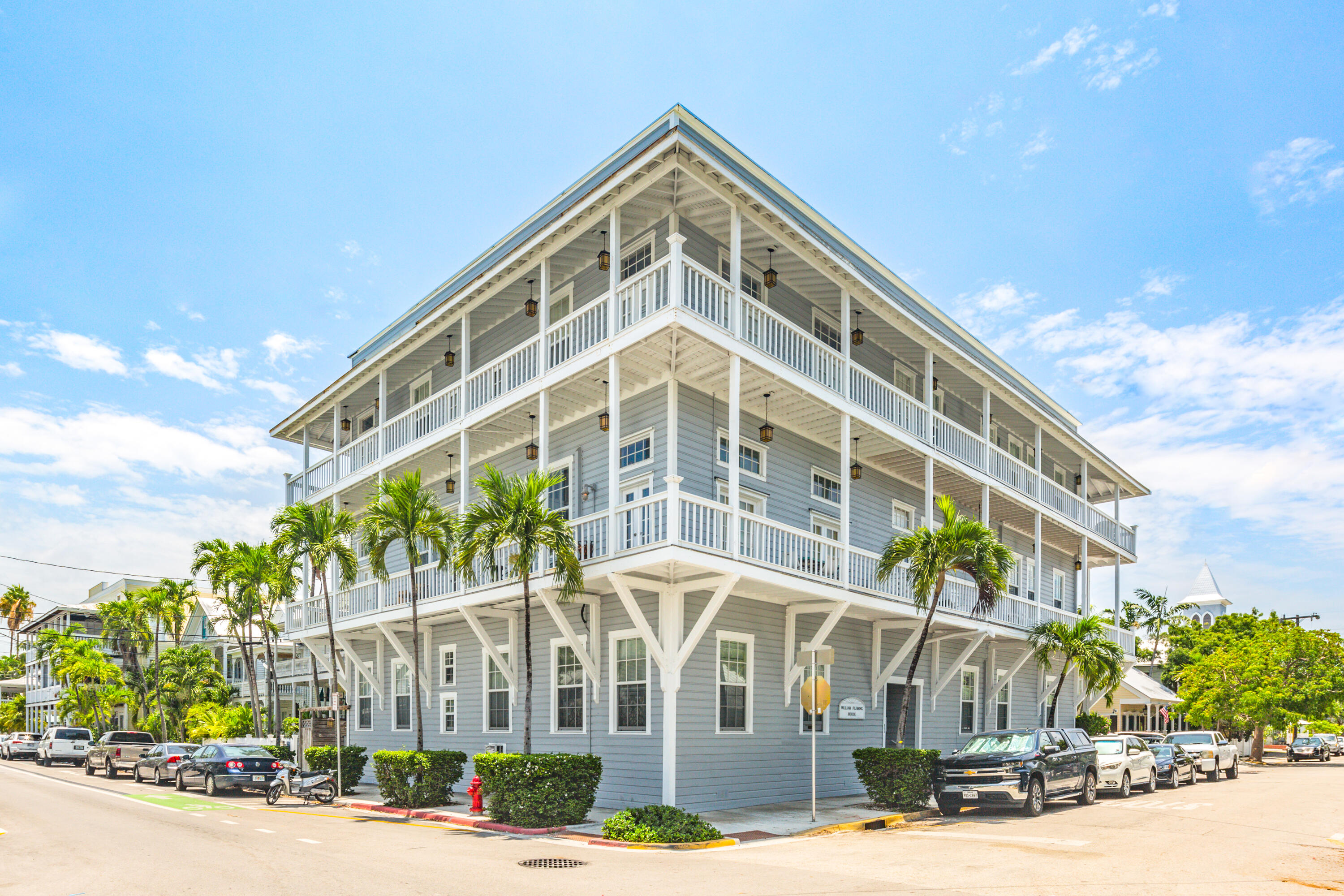 a front view of a building