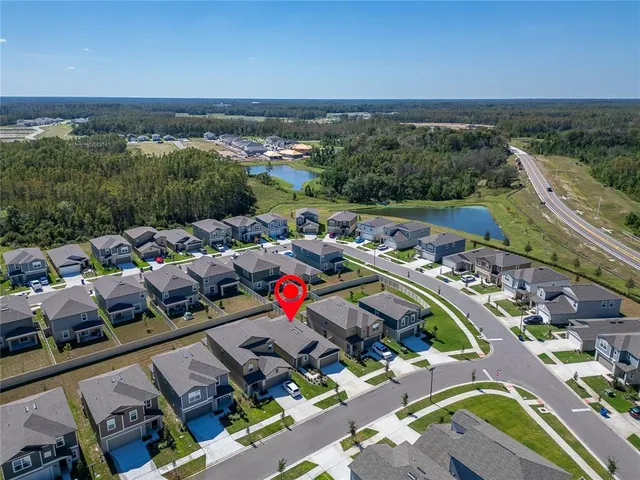 an aerial view of a houses