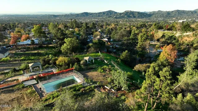 a view of outdoor space with lots of trees