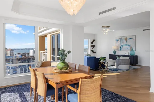 a view of a balcony with furniture