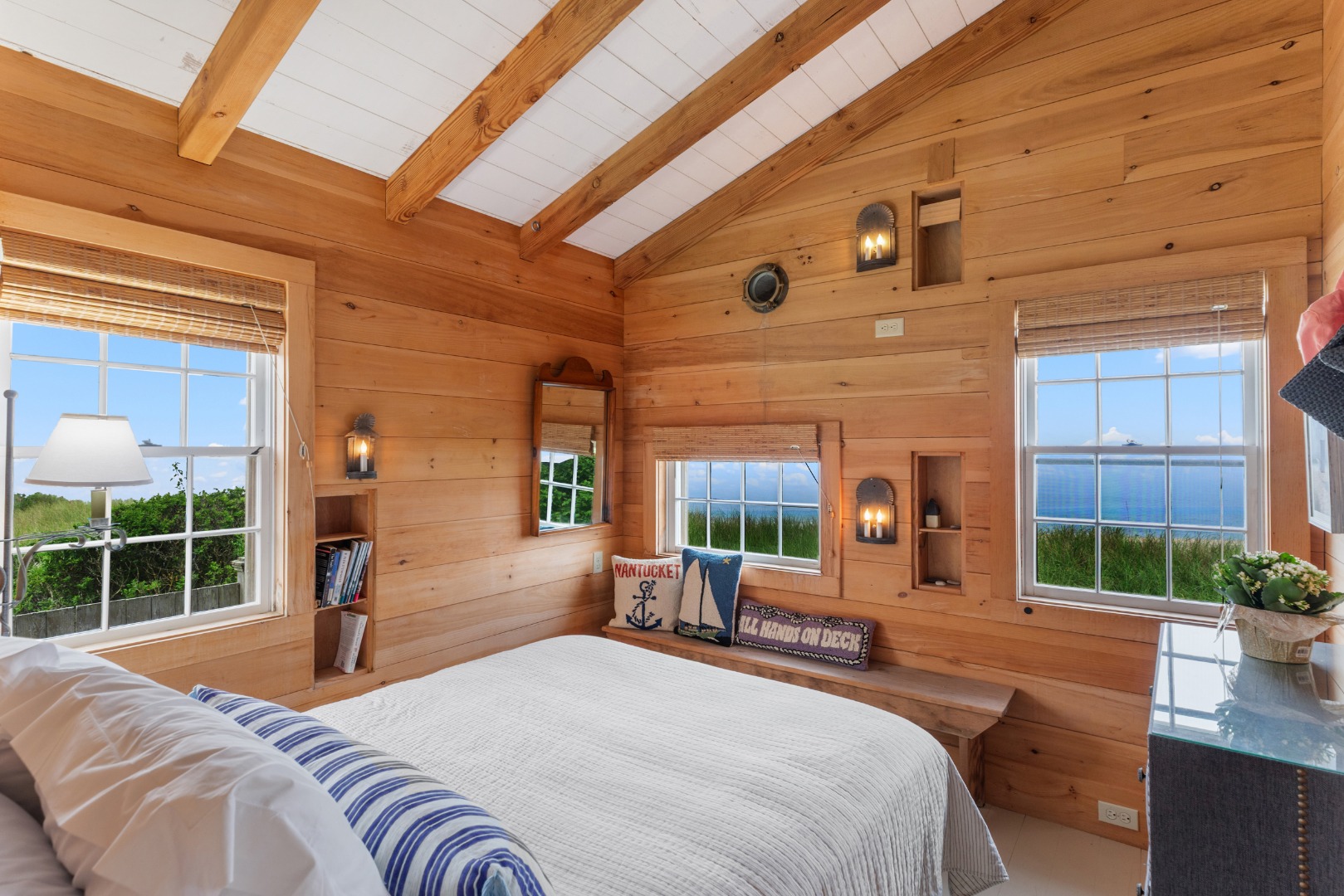3 North Gully Road Nantucket, MA 02554 - Photo 20 of 43 a bedroom with furniture and a large window