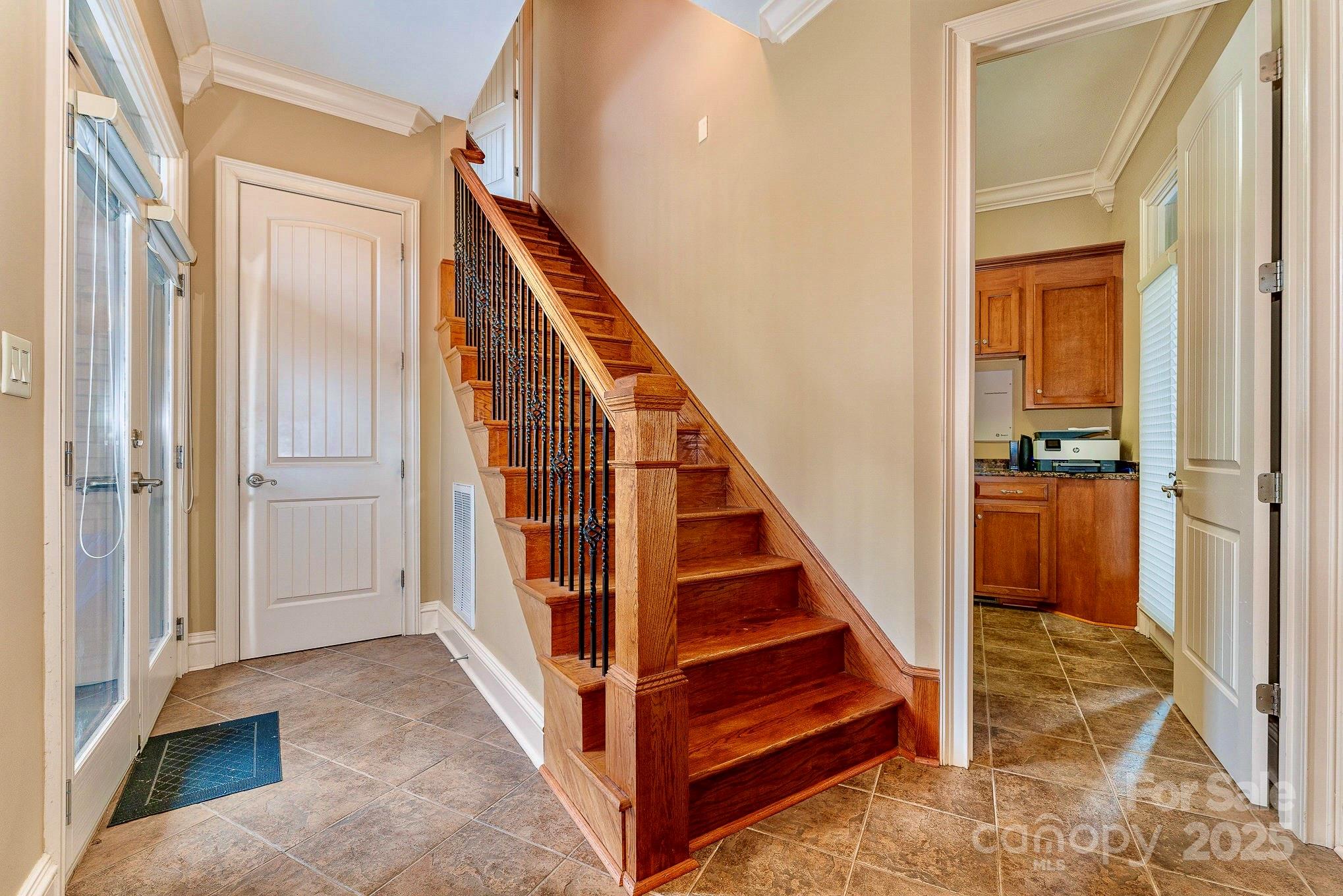 520 Riviera Drive Salisbury, NC 28144 - Photo 25 of 34 a view of a hallway with staircase and white walls